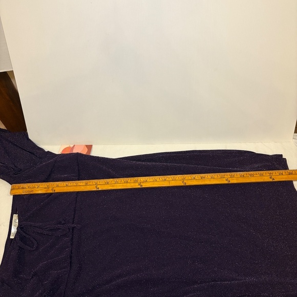 Heart&Moon Fit & Flare Long Sleeve Bodycon MIDI Dress Glittery Purple Sz XL NEW - Picture 4 of 9